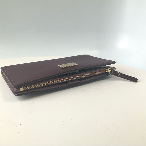 Kate Spade New York Braylon Leather Plum Wallet with Gold Plate NWT - Picture 4 of 10